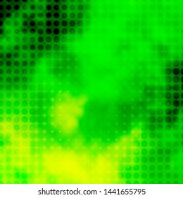 Light Green, Yellow vector template with circles. Abstract colorful disks on simple gradient background. Pattern for booklets, leaflets.