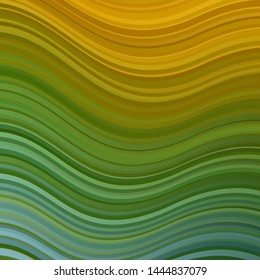Light Green, Yellow vector template with curved lines. Illustration in abstract style with gradient curved.  Smart design for your promotions.