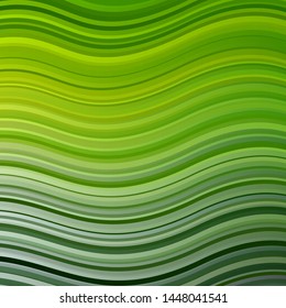 Light Green, Yellow vector template with lines. Illustration in abstract style with gradient curved.  Pattern for booklets, leaflets.