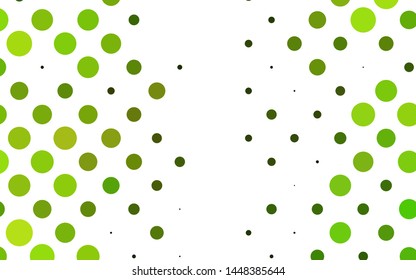 Light Green, Yellow vector template with circles. Glitter abstract illustration with blurred drops of rain. Template for your brand book.