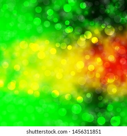 Light Green, Yellow vector template with circles. Illustration with set of shining colorful abstract spheres. Pattern for wallpapers, curtains.