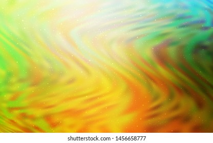 Light Green, Yellow vector template with space stars. Shining illustration with sky stars on abstract template. Pattern for astrology websites.