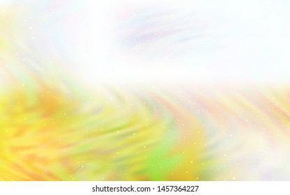 Light Green, Yellow vector template with space stars. Shining illustration with sky stars on abstract template. Template for cosmic backgrounds.