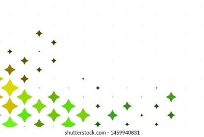 Light Green, Yellow vector template with sky stars. Blurred decorative design in simple style with stars. The pattern can be used for websites.