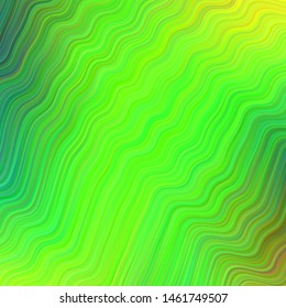 Light Green, Yellow vector template with wry lines. Brand new colorful illustration in simple style. A completely new design for your business.