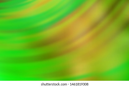 Light Green, Yellow vector template with curved lines. Shining colorful illustration in simple style. A completely new design for your business.