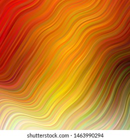 Light Green, Yellow vector template with curves. Colorful abstract illustration with gradient curves. Best design for your ad, poster, banner.