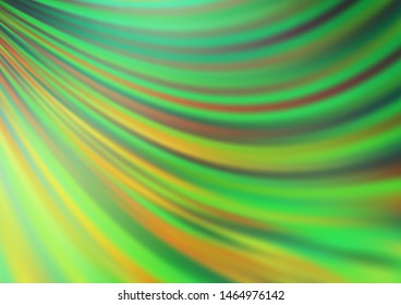 Light Green, Yellow vector template with bent lines. Modern gradient abstract illustration with bandy lines. The elegant pattern for brand book.