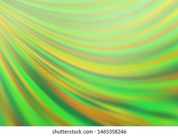Light Green, Yellow vector template with bubble shapes. Modern gradient abstract illustration with bandy lines. Textured wave pattern for backgrounds.