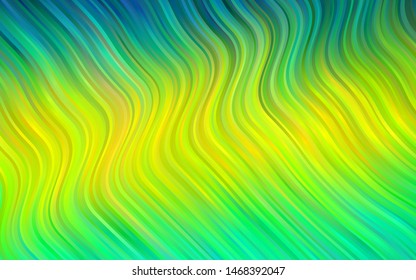 Light Green, Yellow vector template with bent ribbons. A completely new color illustration in marble style. Brand new design for your ads, poster, banner.