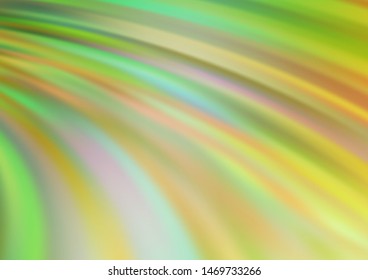 Light Green, Yellow vector template with lines, ovals. Creative illustration in halftone marble style with gradient. The elegant pattern for brand book.