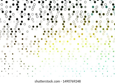 Light Green, Yellow vector template with circles. Blurred bubbles on abstract background with colorful gradient. Pattern for beautiful websites.