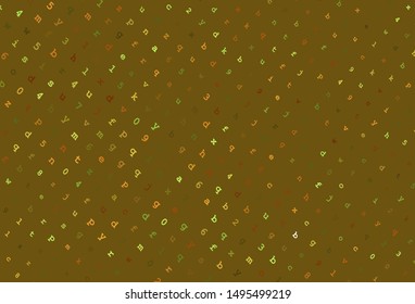 Light Green, Yellow vector template with isolated letters. Modern geometrical illustration with ABC english symbols. Smart design for promotion of university.