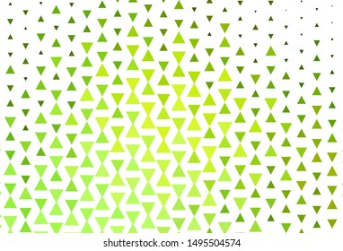 Light Green, Yellow vector template with crystals, triangles. Beautiful illustration with triangles in nature style. Modern template for landing page.