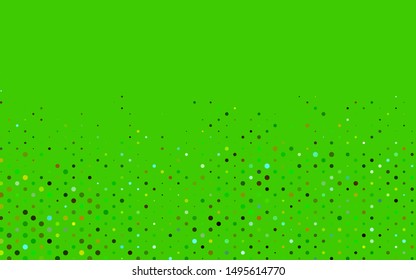 Light Green, Yellow vector template with circles. Glitter abstract illustration with blurred drops of rain. Pattern for beautiful websites.