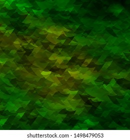 Light Green, Yellow vector template with crystals, triangles. Glitter abstract illustration with triangular shapes. Design for your promotions.