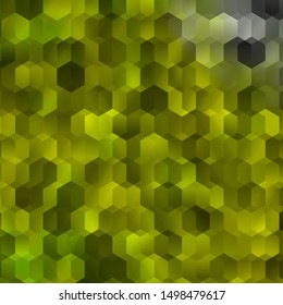 Light Green, Yellow vector template in hexagonal style. Abstract illustration with colorful hexagons. Pattern for your ad, booklets.
