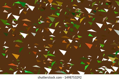 Light Green, Yellow vector template with crystals, triangles. Beautiful illustration with triangles in nature style. Template for wallpapers.
