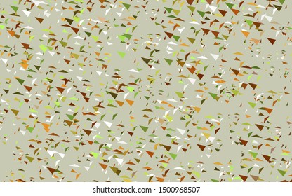 Light Green, Yellow vector template with crystals, triangles. Decorative design in abstract style with triangles. Modern template for landing page.
