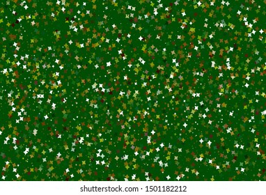 Light Green, Yellow vector template with sky stars. Decorative shining illustration with stars on abstract template. Pattern for futuristic ad, booklets.