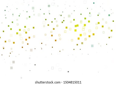 Light Green, Yellow vector template with square style. Glitter abstract illustration with rectangular shapes. Smart design for your business advert.