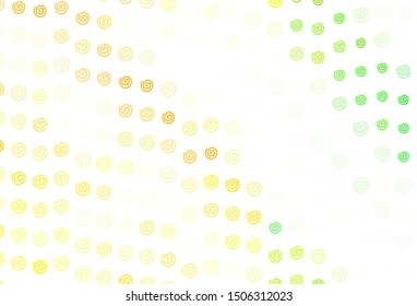 Light Green, Yellow vector template with bent lines. Brand new colorful illustration in simple style. Brand new design for your ads, poster, banner.