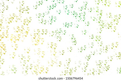 Light Green, Yellow vector template with crystals, triangles. Modern abstract illustration with colorful triangles. Pattern for commercials.