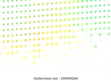 Light Green, Yellow vector template with curved lines. Colorful illustration in simple style with gradient. New composition for your brand book.