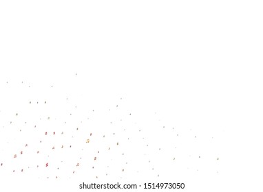 Light Green, Yellow vector template with musical symbols. Shining illustration of colorful gradient music notes. Template for fasion magazines.