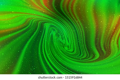 Light Green, Yellow vector template with space stars. Shining colored illustration with bright astronomical stars. Best design for your ad, poster, banner.