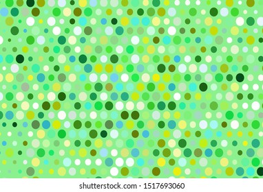 Light Green, Yellow vector template with circles. Blurred decorative design in abstract style with bubbles. Pattern for ads, leaflets.