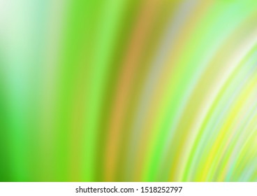 Light Green, Yellow vector template with abstract lines. Blurred geometric sample with gradient bubbles.  The elegant pattern for brand book.