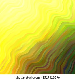 Light Green, Yellow vector template with curves. Colorful illustration, which consists of curves. Pattern for commercials, ads.