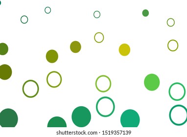 Light Green, Yellow vector template with circles. Blurred bubbles on abstract background with colorful gradient. Design for posters, banners.