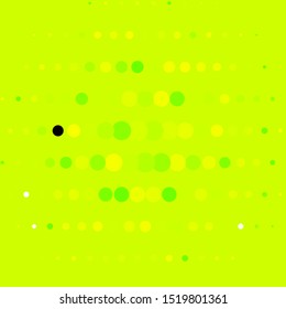 Light Green, Yellow vector template with circles. Glitter abstract illustration with colorful drops. Pattern for business ads.