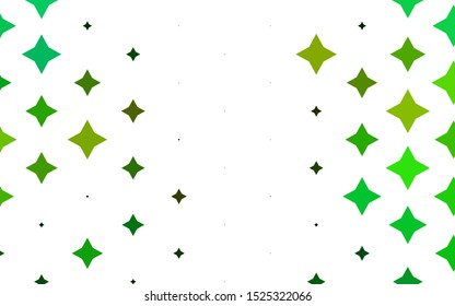 Light Green, Yellow vector template with sky stars. Modern geometrical abstract illustration with stars. The pattern can be used for websites.