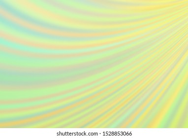 Light Green, Yellow vector template with lines, ovals. A sample with blurred bubble shapes. Pattern for your business design.