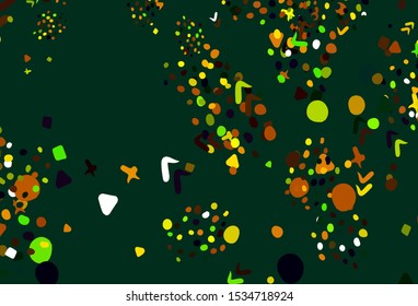 Light Green, Yellow vector template with chaotic shapes. Modern abstract illustration with colorful random forms. Best smart design for your business.