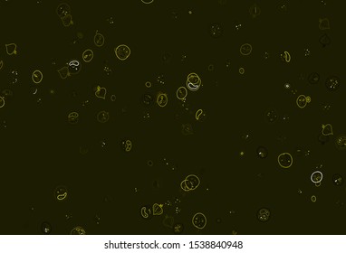 Light Green, Yellow vector template with organic meal. Illustration with set of fresh food in doodle style. Pattern for ad, booklets, leaflets of restaurants.