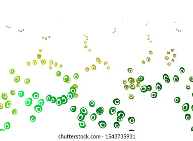 Light Green, Yellow vector template with circles. Abstract illustration with colored bubbles in nature style. Completely new template for your brand book.