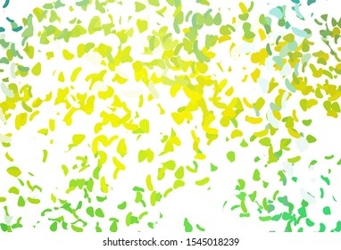 Light Green, Yellow vector template with memphis shapes. Decorative design in abstract style with random forms. Background for a cell phone.