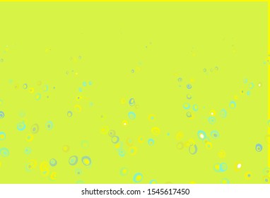Light Green, Yellow vector template with circles. Blurred decorative design in abstract style with bubbles. Completely new template for your brand book.