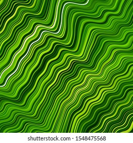 Light Green, Yellow vector template with curves. Gradient illustration in simple style with bows. Best design for your posters, banners.