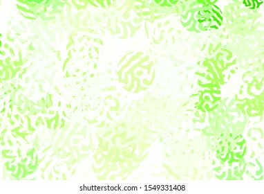 Light Green, Yellow vector template with chaotic shapes. Colorful chaotic forms with gradient in modern style. Best smart design for your business.
