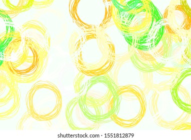 Light Green, Yellow vector template with circles. Modern abstract illustration with colorful water drops. Design for your business advert.