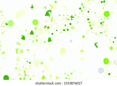 Light Green, Yellow vector template with chaotic shapes. Decorative design in abstract style with random forms. Simple design for your web site.