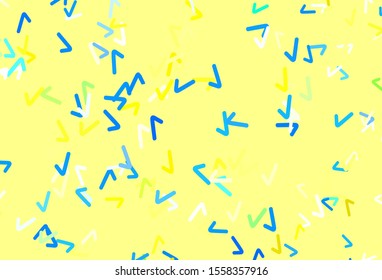 Light Green, Yellow vector template with bent lines. Colorful geometric sample with gradient lines.  A completely new design for your business.