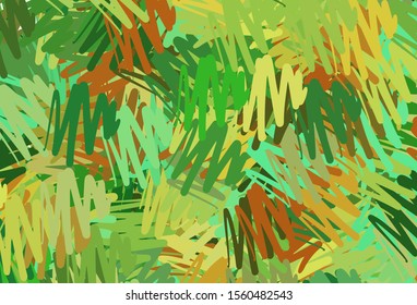 Light Green, Yellow vector template with repeated sticks. Colorful shining illustration with lines on abstract template. Pattern for ad, booklets, leaflets.