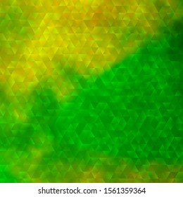 Light Green, Yellow vector template with crystals, triangles. Illustration with set of colorful triangles. Pattern for commercials.