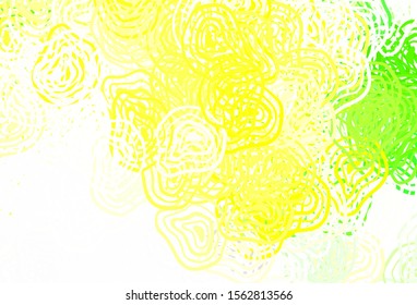 Light Green, Yellow vector template with chaotic shapes. Decorative design in abstract style with random forms. Simple design for your web site.